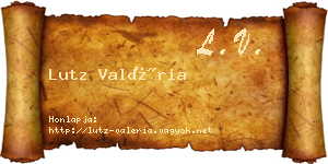 Lutz Valéria névjegykártya