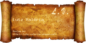 Lutz Valéria névjegykártya